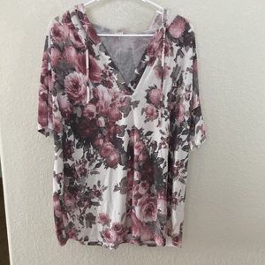 Sew In Love Mauve Floral Hooded Tee